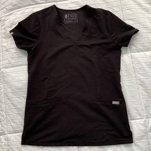 Figs Casma Black Three-Pocket Scrub Top